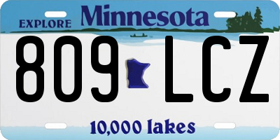 MN license plate 809LCZ