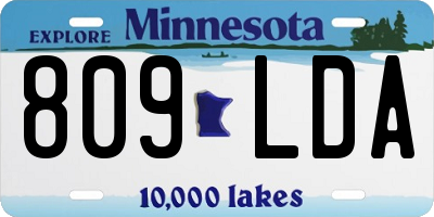 MN license plate 809LDA