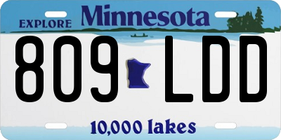 MN license plate 809LDD