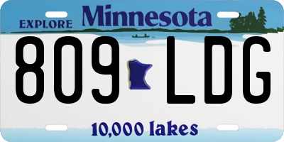 MN license plate 809LDG