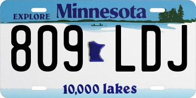MN license plate 809LDJ