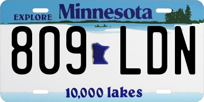 MN license plate 809LDN