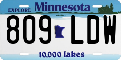 MN license plate 809LDW