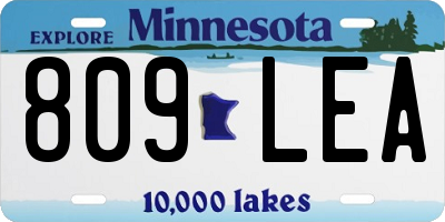 MN license plate 809LEA