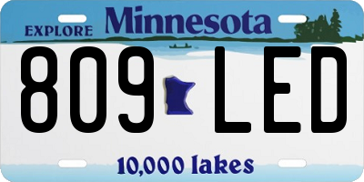 MN license plate 809LED