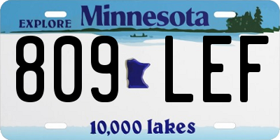 MN license plate 809LEF