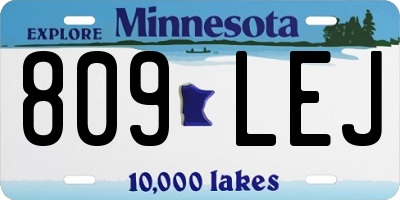 MN license plate 809LEJ