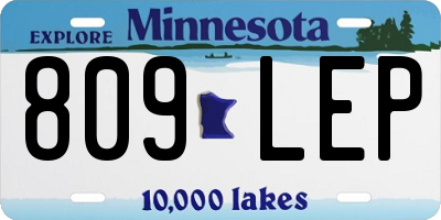 MN license plate 809LEP