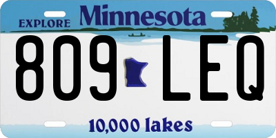 MN license plate 809LEQ