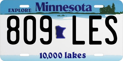 MN license plate 809LES