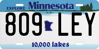 MN license plate 809LEY