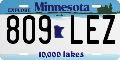 MN license plate 809LEZ