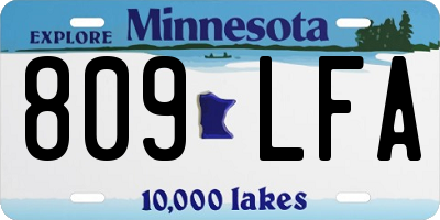 MN license plate 809LFA