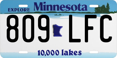 MN license plate 809LFC
