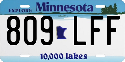 MN license plate 809LFF