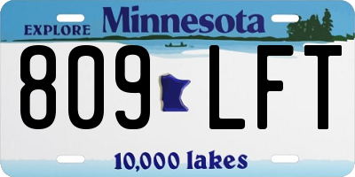 MN license plate 809LFT