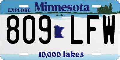 MN license plate 809LFW