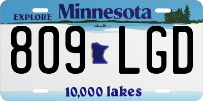 MN license plate 809LGD