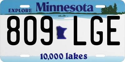 MN license plate 809LGE