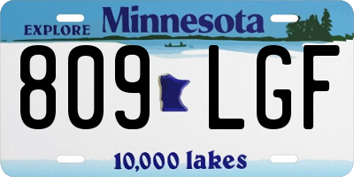 MN license plate 809LGF