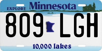 MN license plate 809LGH