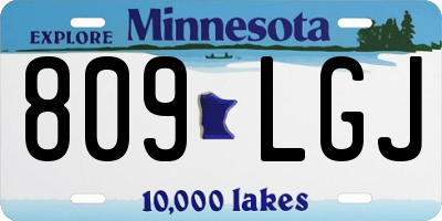 MN license plate 809LGJ