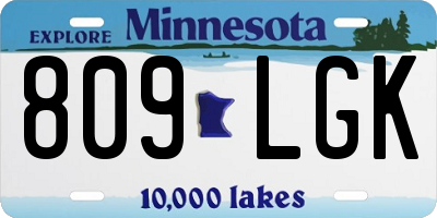 MN license plate 809LGK