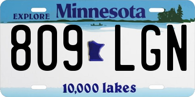 MN license plate 809LGN