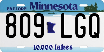 MN license plate 809LGQ