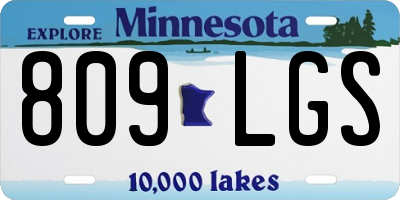 MN license plate 809LGS