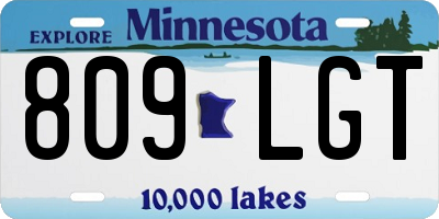 MN license plate 809LGT