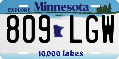MN license plate 809LGW