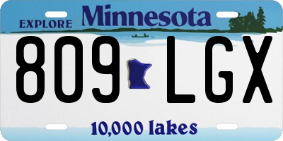 MN license plate 809LGX