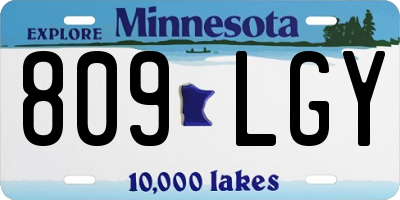 MN license plate 809LGY