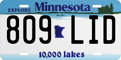 MN license plate 809LID