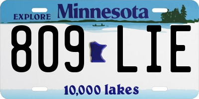 MN license plate 809LIE