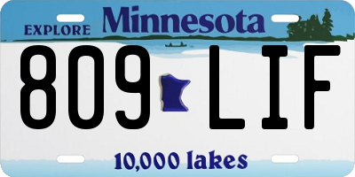 MN license plate 809LIF