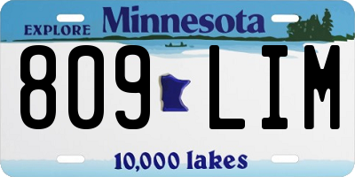 MN license plate 809LIM