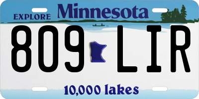 MN license plate 809LIR