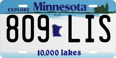 MN license plate 809LIS