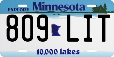 MN license plate 809LIT