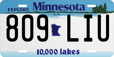 MN license plate 809LIU