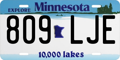 MN license plate 809LJE