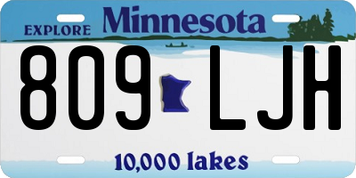 MN license plate 809LJH