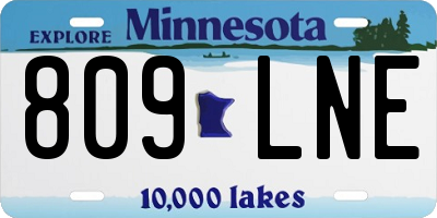 MN license plate 809LNE