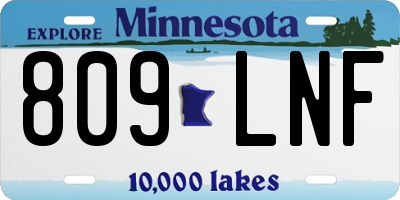 MN license plate 809LNF