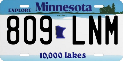 MN license plate 809LNM
