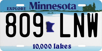 MN license plate 809LNW