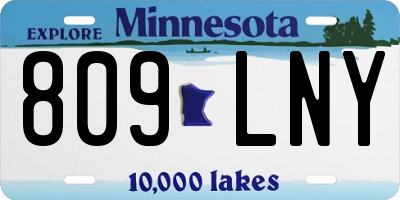 MN license plate 809LNY