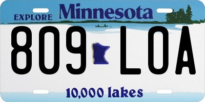MN license plate 809LOA